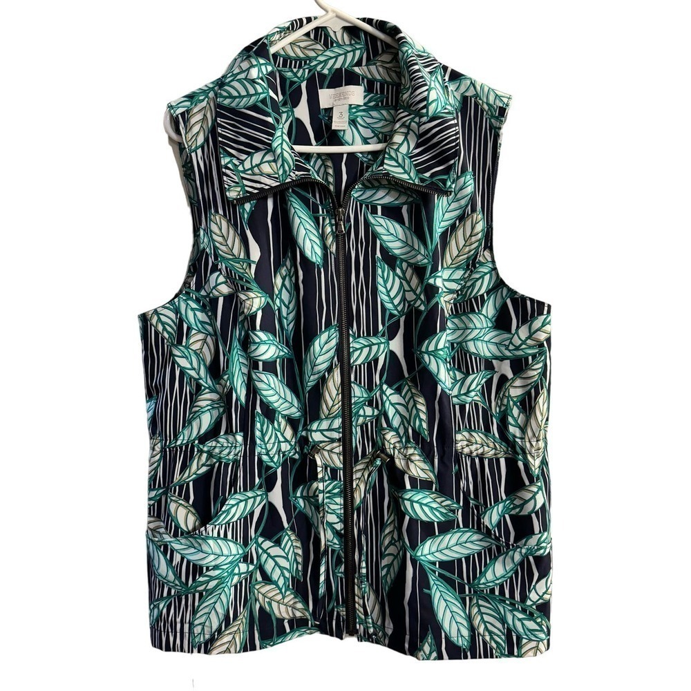 Chico’s Full Zip Lightweight with Pockets Vest Size XL